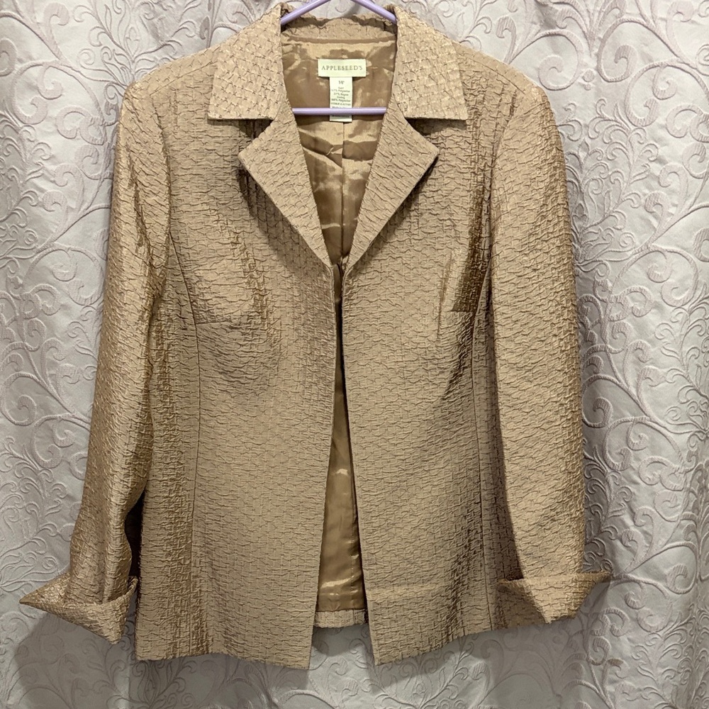 Appleseed's Textured Taupe Women's Blazer